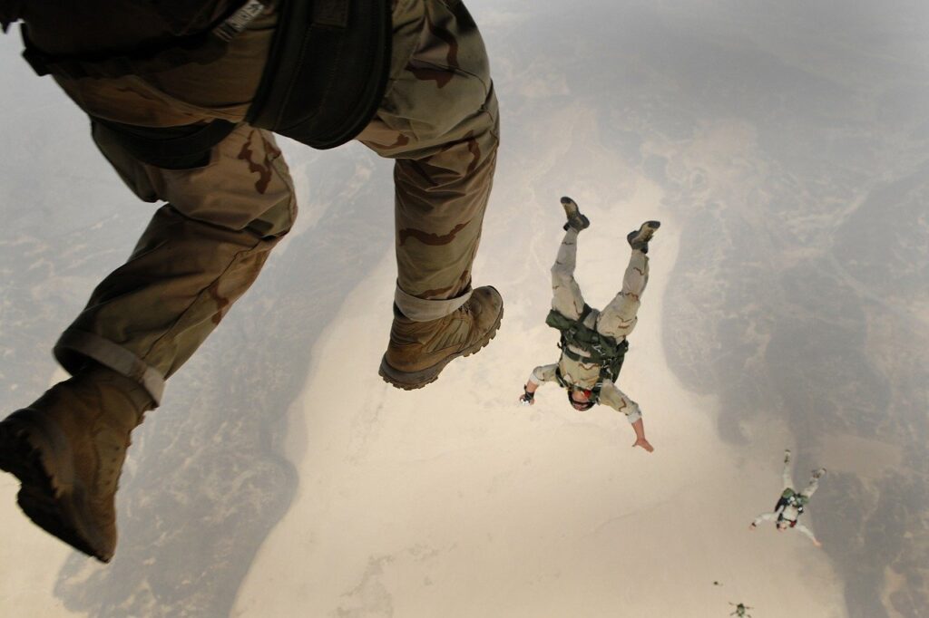 skydiving, jump, falling